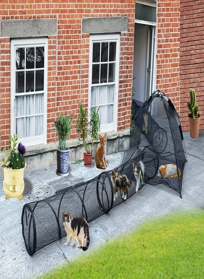 HI SUYI Portable Large Pop Up Pet Cat Tents Enclosures House for Outside Patio Indoor for Cat Puppy Rabbit Small Animals,Quick Opened,Independent or can be Connected to Tunnels - Image 5